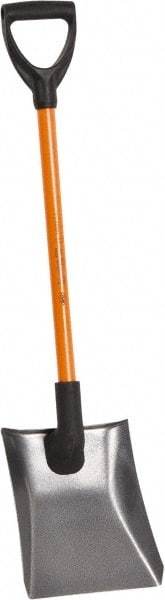 NUPLA - 11-1/2" High x 9-7/8" Wide Square Steel Shovel - 27" Long Fiberglass D-Grip Handle - Benchmark Tooling