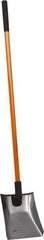 NUPLA - 11-1/2" High x 9-7/8" Wide Square Steel Shovel - 48" Long Fiberglass Straight Handle - Benchmark Tooling