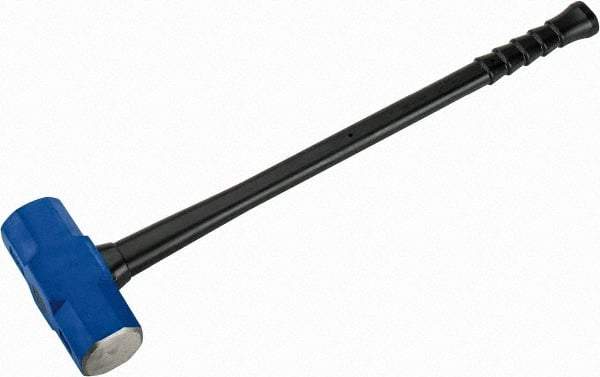 NUPLA - 20 Lb Head, 32" Long Soft Steel Safety Sledge Hammer - Steel Head, 2-3/4" Face Diam, 8-5/8" Long Head, Fiberglass Handle - Benchmark Tooling