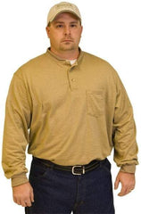 Stanco Safety Products - Size 2XL, Tan, Arc Flash, Long Sleeve Button Down Shirt - 50 to 52" Chest, 1 Pocket, Indura - Benchmark Tooling