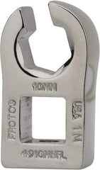 Proto - 3/4" 6 Point 3/8" Drive Chrome Flare Nut Crowfoot Wrench - 0.77" Head Diam x 1/4" Head Thickness, 1-15/16" OAL - Benchmark Tooling