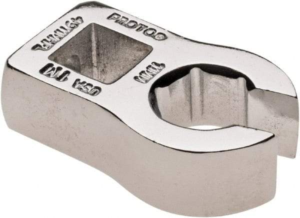 Proto - 11mm 6 Point 3/8" Drive Chrome Flare Nut Crowfoot Wrench - 15/16" Head Diam x 1/4" Head Thickness, 1-1/2" OAL - Benchmark Tooling