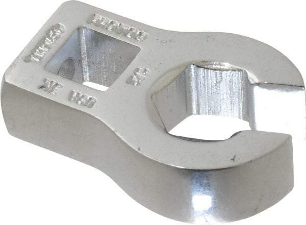 Proto - 1/2" 6 Point 3/8" Drive Chrome Flare Nut Crowfoot Wrench - 1-3/32" Head Diam x 1/4" Head Thickness, 1-5/8" OAL - Benchmark Tooling