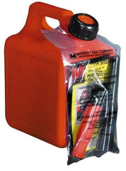 Made in USA - 1 Gal High Density Polyethylene Spill-Proof CARB Gas Can - 9-1/2" High x 7-1/2" Diam, Red - Benchmark Tooling