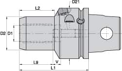 Kennametal - KM63XMZ Modular Connection, 3/4" Hole Diam, Hydraulic Tool Holder/Chuck - 41.66mm Nose Diam, 85.01mm Projection, 1.61" Clamp Depth, 15,000 RPM, Through Coolant - Exact Industrial Supply