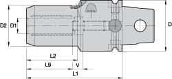 Kennametal - KM63UT Modular Connection, 3/4" Hole Diam, Hydraulic Tool Holder/Chuck - 41.66mm Nose Diam, 85.73mm Projection, 1.61" Clamp Depth, 15,000 RPM, Through Coolant - Exact Industrial Supply