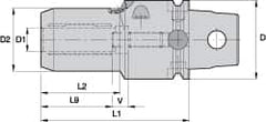 Kennametal - KM63UT Modular Connection, 3/4" Hole Diam, Hydraulic Tool Holder/Chuck - 41.66mm Nose Diam, 85.73mm Projection, 1.61" Clamp Depth, 15,000 RPM, Through Coolant - Exact Industrial Supply