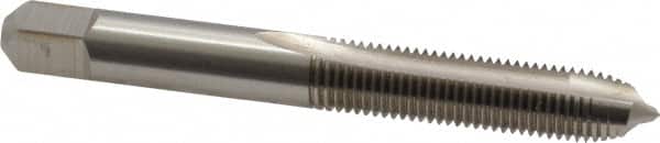 Cleveland - M8x1.00 Metric Fine, 2 Flute, Bright Finish, High Speed Steel Spiral Point Tap - Plug Chamfer, Right Hand Thread, 2-23/32" OAL, 0.69" Thread Length, Series 1011 - Exact Industrial Supply