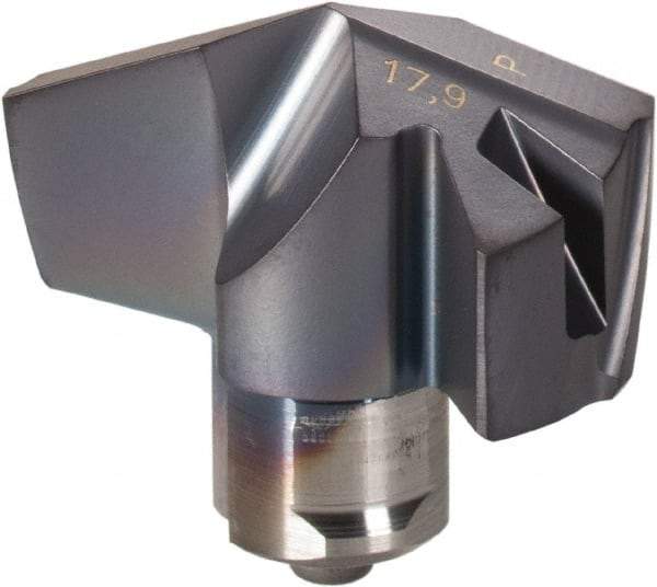 Iscar - Series ICP, 0.705" Diam Grade IC908 140° Replaceable Drill Tip - Carbide, TiAlN Finish, 17 Seat Size, Through Coolant - Benchmark Tooling