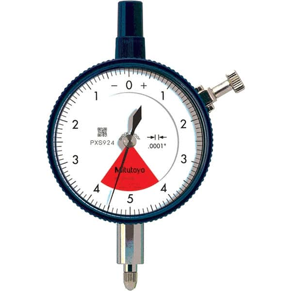 Mitutoyo - 0.008" Range, 4-0-4 Dial Reading, 0.0001" Graduation Dial Drop Indicator - 2.24" Dial, 0.01" Range per Revolution, 0.0001" Accuracy - Benchmark Tooling