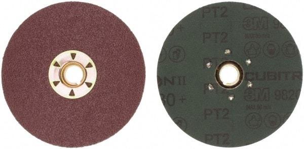 3M - 4-1/2" Diam 5/8-11 Threaded Hole 80 Grit Fiber Disc - Medium Grade, Ceramic, 13,300 Max RPM, Series 982C - Benchmark Tooling