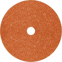 3M - 7" Diam 5/8-11 Threaded Hole 80 Grit Fiber Disc - Medium Grade, Ceramic, 8,600 Max RPM, Series 982C - Benchmark Tooling