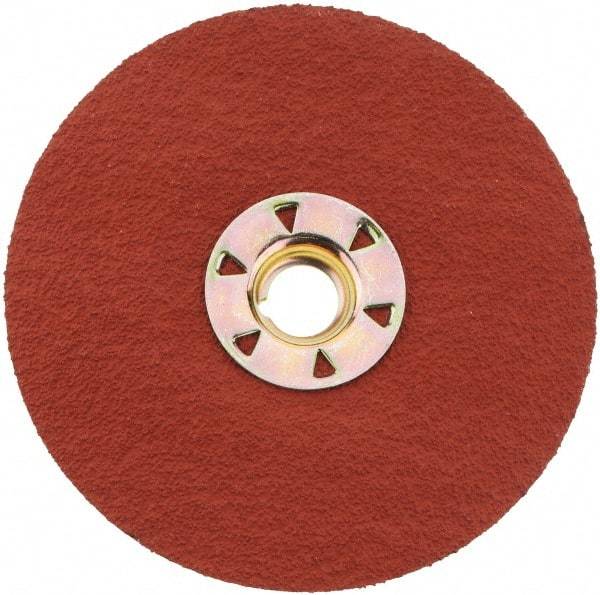 3M - 4-1/2" Diam 5/8-11 Threaded Hole 60 Grit Fiber Disc - Medium Grade, Ceramic, 13,300 Max RPM, Series 987C - Benchmark Tooling