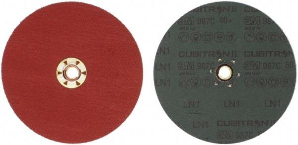 3M - 7" Diam 5/8-11 Threaded Hole 60 Grit Fiber Disc - Medium Grade, Ceramic, 8,600 Max RPM, Series 987C - Benchmark Tooling