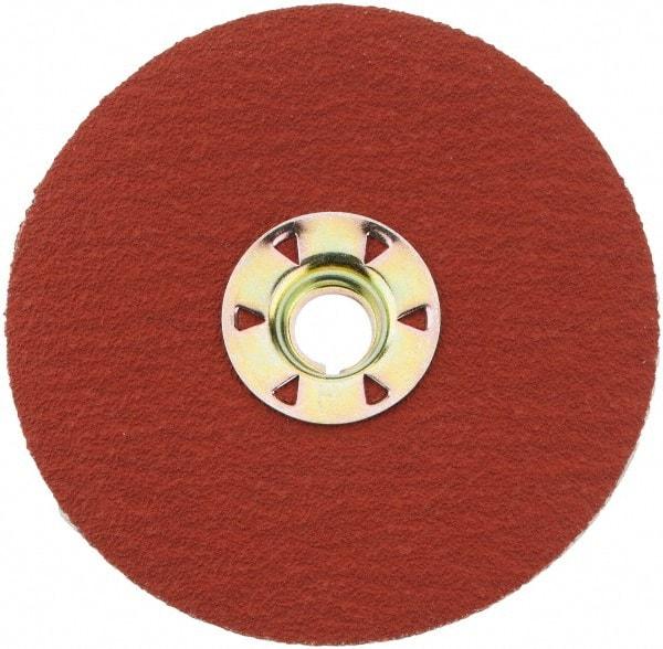 3M - 4-1/2" Diam 5/8-11 Threaded Hole 80 Grit Fiber Disc - Medium Grade, Ceramic, 13,300 Max RPM, Series 987C - Benchmark Tooling
