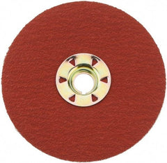 3M - 4-1/2" Diam 5/8-11 Threaded Hole 80 Grit Fiber Disc - Medium Grade, Ceramic, 13,300 Max RPM, Series 987C - Benchmark Tooling
