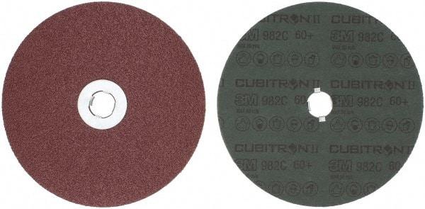 3M - 7" Diam 5/8-11 Threaded Hole 60 Grit Fiber Disc - Medium Grade, Ceramic, 8,600 Max RPM, Series 982C - Benchmark Tooling