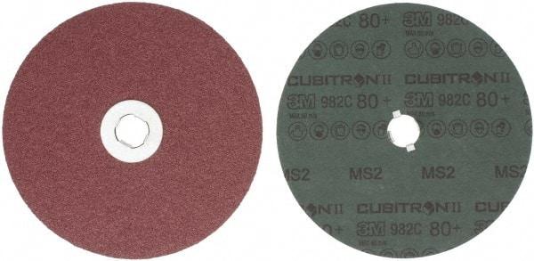 3M - 7" Diam 5/8-11 Threaded Hole 80 Grit Fiber Disc - Medium Grade, Ceramic, 8,600 Max RPM, Series 982C - Benchmark Tooling