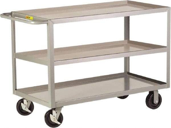 Little Giant - 3,600 Lb Capacity, 24" Wide x 41-1/2" Long x 36" High Shelf Cart - 3 Shelf, Steel - Benchmark Tooling