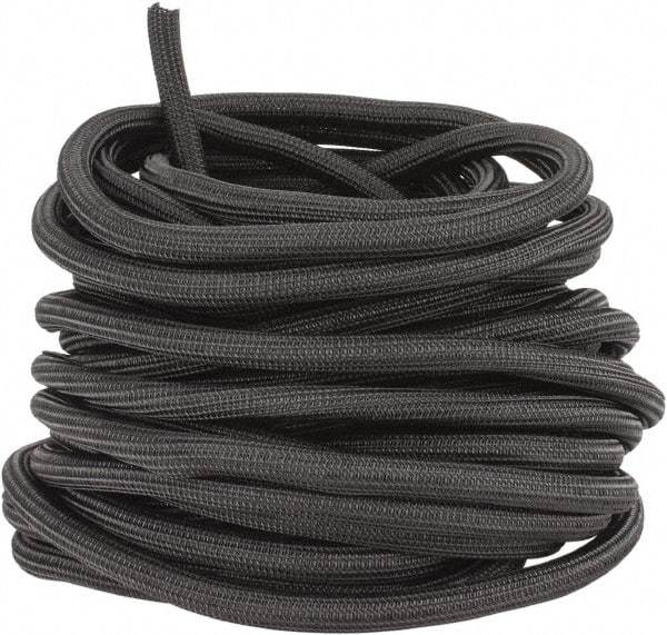 Techflex - Black Braided Cable Sleeve - 75' Coil Length, -103 to 257°F - Benchmark Tooling