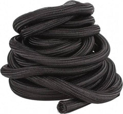 Techflex - Black Braided Cable Sleeve - 50' Coil Length, -103 to 257°F - Benchmark Tooling