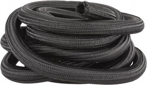 Techflex - Black Braided Cable Sleeve - 25' Coil Length, -103 to 257°F - Benchmark Tooling