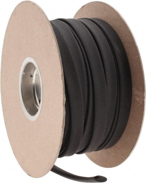 Techflex - Black Braided Expandable Cable Sleeve - 250' Coil Length, -103 to 257°F - Benchmark Tooling