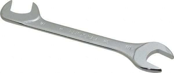 Facom - 14mm Stubby Extra Thin Open End Wrench - 4-23/32" OAL, Double End, Satin Finish, 15° & 75° Head Angle - Benchmark Tooling