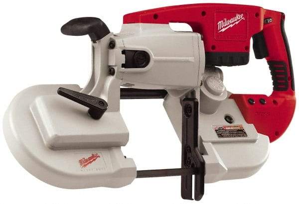 Milwaukee Tool - 28 Volt, 44-7/8" Blade, 350 SFPM Cordless Portable Bandsaw - 5" (Round) & 5 x 5" (Rectangle) Cutting Capacity, Lithium-Ion Battery Not Included - Benchmark Tooling