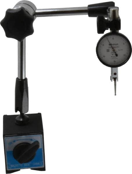 Mitutoyo - Dial Indicator & Base Kit - 2" Base Length x 2-1/4" Base Width x 2-1/4" Base Height - Benchmark Tooling