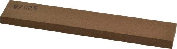 Made in USA - 6" Long x 1" Wide x 1/4" Thick, Aluminum Oxide Sharpening Stone - Rectangle, Medium Grade - Benchmark Tooling