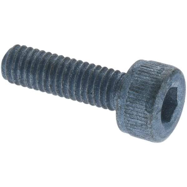 Metric Blue - M4x0.70 Metric Coarse Hex Socket Drive, Socket Cap Screw - Grade 12.9 Alloy Steel, Metric Blue Finish, Partially Threaded, 35mm Length Under Head - Benchmark Tooling