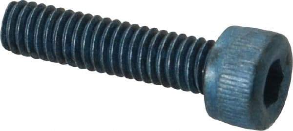 Metric Blue - M4x0.70 Metric Coarse Hex Socket Drive, Socket Cap Screw - Grade 12.9 Alloy Steel, Metric Blue Finish, Fully Threaded, 16mm Length Under Head - Benchmark Tooling
