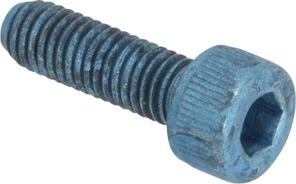 Metric Blue - M5x0.80 Metric Coarse Hex Socket Drive, Socket Cap Screw - Grade 12.9 Alloy Steel, Metric Blue Finish, Fully Threaded, 16mm Length Under Head - Benchmark Tooling