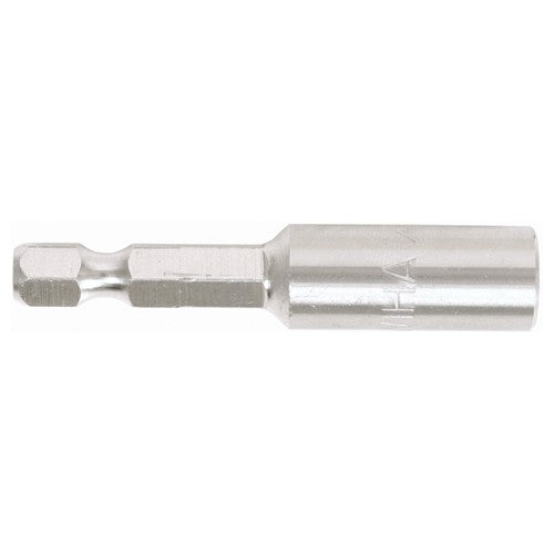 Stainless Steel Insert Bit Holder 1/4″ Drive Internal C-Ring for bit holding and magnetic 2.1″ Oal - Benchmark Tooling