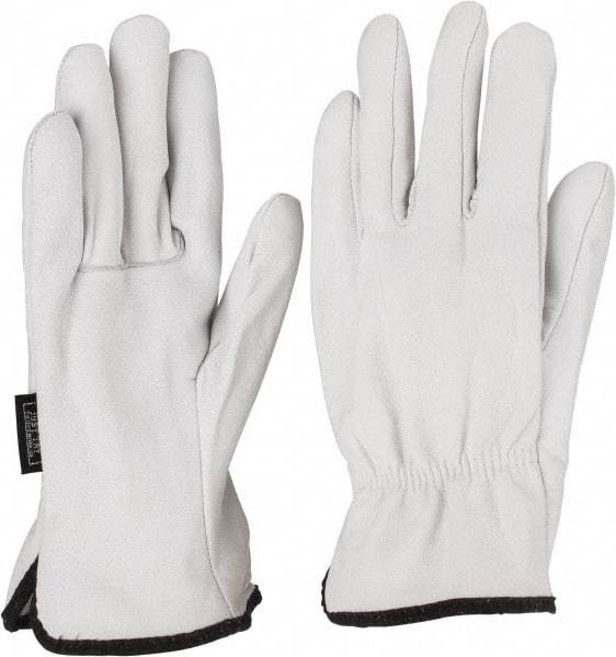 MCR Safety - Size 3XL Goatskin General Protection Work Gloves - For Work & Driver, Uncoated, Slip-On Cuff, White, Paired - Benchmark Tooling