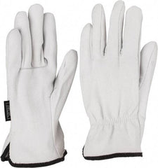 MCR Safety - Size 3XL Goatskin General Protection Work Gloves - For Work & Driver, Uncoated, Slip-On Cuff, White, Paired - Benchmark Tooling