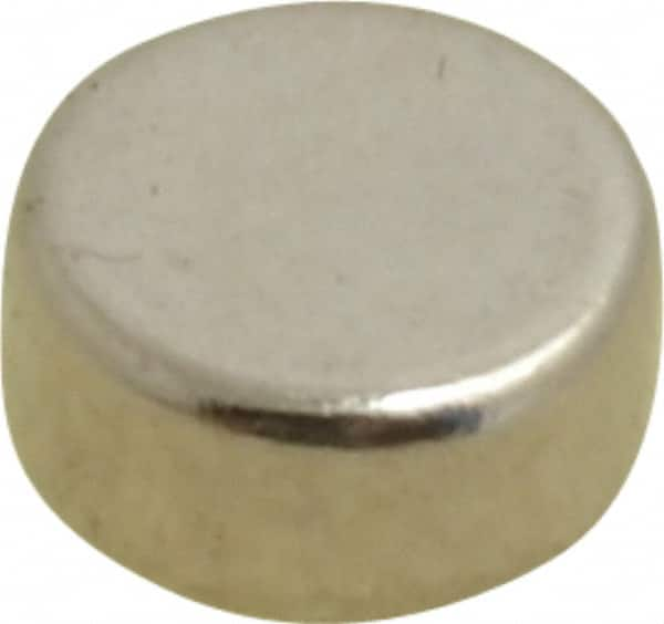 Mag-Mate - 0.22" Diam x 0.1" High Neodymium Rare Earth Magnet - 1 Lb Max Capacity, 200°F Max, Nickel Plated - Benchmark Tooling