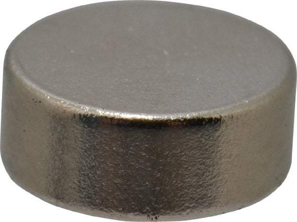 Mag-Mate - 1/4" Diam x 0.1" High Neodymium Rare Earth Magnet - 1 Lb Max Capacity, 200°F Max, Nickel Plated - Benchmark Tooling