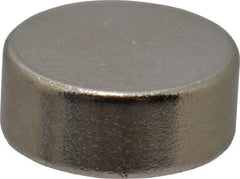 Mag-Mate - 1/4" Diam x 0.1" High Neodymium Rare Earth Magnet - 1 Lb Max Capacity, 200°F Max, Nickel Plated - Benchmark Tooling