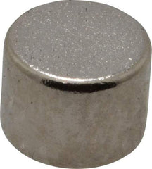 Mag-Mate - 1/4" Diam x 3/16" High Neodymium Rare Earth Magnet - 1.5 Lb Max Capacity, 200°F Max, Nickel Plated - Benchmark Tooling