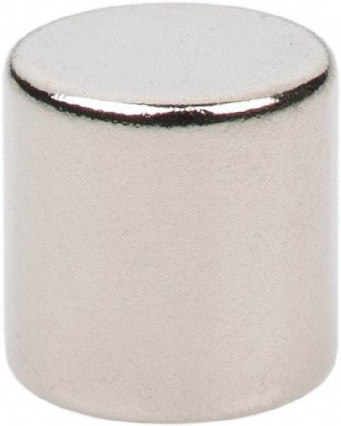 Mag-Mate - 1/4" Diam x 1/4" High Neodymium Rare Earth Magnet - 1.8 Lb Max Capacity, 200°F Max, Nickel Plated - Benchmark Tooling