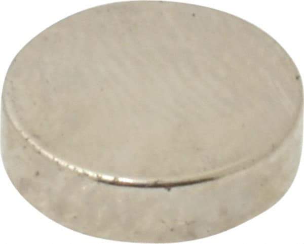 Mag-Mate - 3/8" Diam x 0.1" High Neodymium Rare Earth Magnet - 2 Lb Max Capacity, 200°F Max, Nickel Plated - Benchmark Tooling