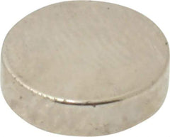 Mag-Mate - 3/8" Diam x 0.1" High Neodymium Rare Earth Magnet - 2 Lb Max Capacity, 200°F Max, Nickel Plated - Benchmark Tooling