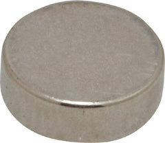 Mag-Mate - 3/8" Diam x 1/8" High Neodymium Rare Earth Magnet - 2.6 Lb Max Capacity, 200°F Max, Nickel Plated - Benchmark Tooling