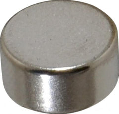 Mag-Mate - 3/8" Diam x 3/16" High Neodymium Rare Earth Magnet - 4.5 Lb Max Capacity, 200°F Max, Nickel Plated - Benchmark Tooling