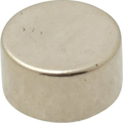 Mag-Mate - 3/8" Diam x 0.2" High Neodymium Rare Earth Magnet - 4.5 Lb Max Capacity, 200°F Max, Nickel Plated - Benchmark Tooling