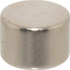 Mag-Mate - 3/8" Diam x 1/4" High Neodymium Rare Earth Magnet - 4.6 Lb Max Capacity, 200°F Max, Nickel Plated - Benchmark Tooling