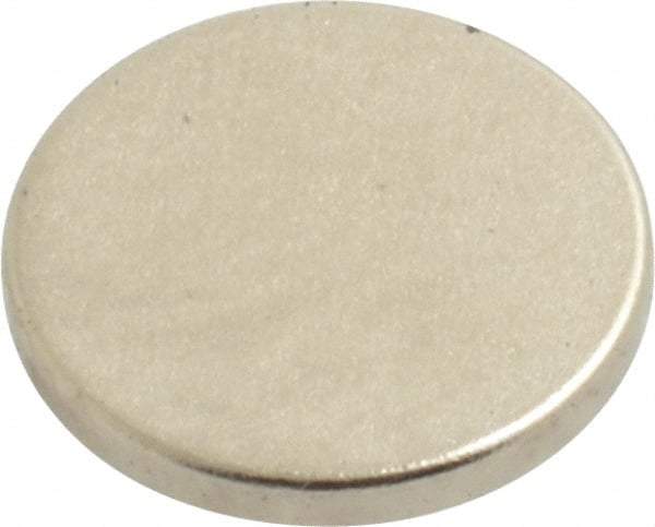 Mag-Mate - 1/2" Diam x 0.06" High Neodymium Rare Earth Magnet - 3 Lb Max Capacity, 200°F Max, Nickel Plated - Benchmark Tooling