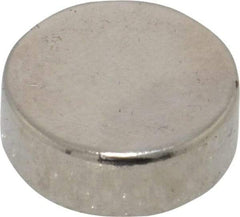 Mag-Mate - 1/2" Diam x 3/16" High Neodymium Rare Earth Magnet - 5.7 Lb Max Capacity, 200°F Max, Nickel Plated - Benchmark Tooling